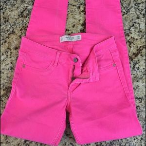 Abercrombie & Fitch pink skinny jeans