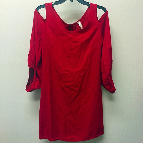 Red Cut-Out Party Dress
