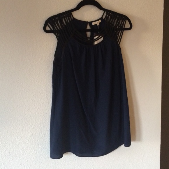 Shoshanna navy and black silk top brand new!