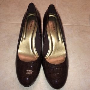 Dark brown with 3" heels, size 7.5