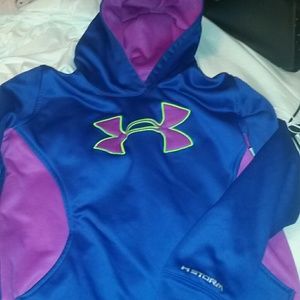 Blue and purple with lime green underarmor hoodie