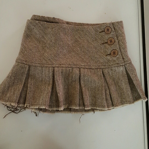 OBOE Herringbone Wool Skirt