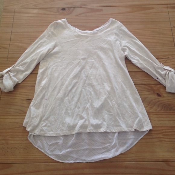 Cotton Cream Top with Polka Dot Accent