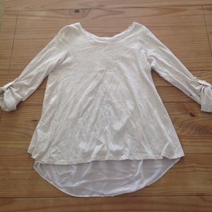 Cotton Cream Top with Polka Dot Accent