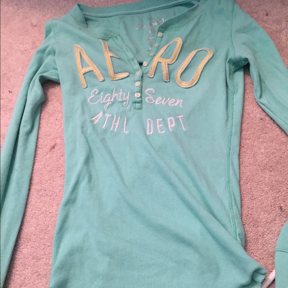 Aeropostale Long Sleeve Mint Shirt
