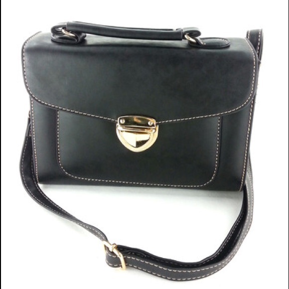 Big buckle black small purse