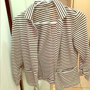 Black and white striped blazer