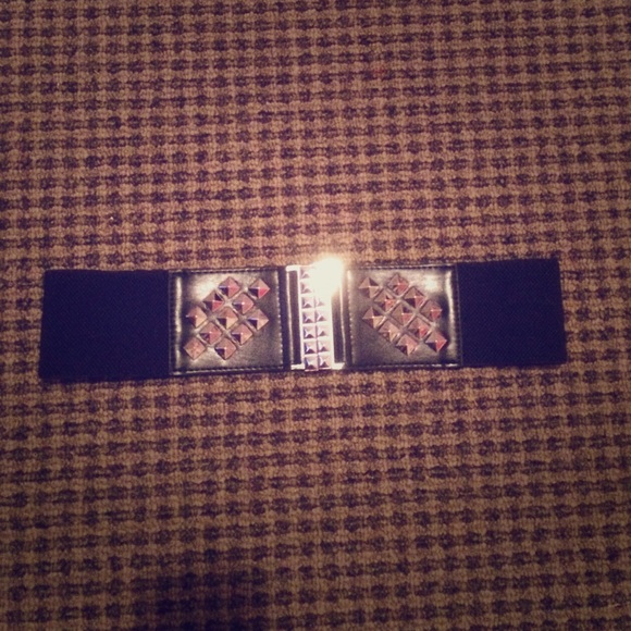 Black Spiked Elastic Belt