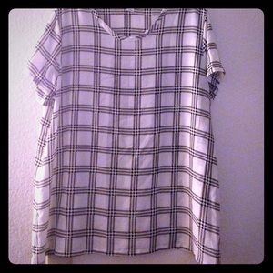 White and black blouse.