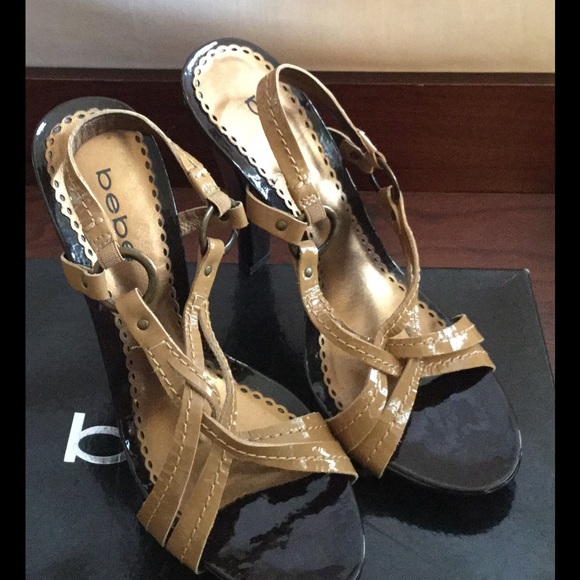 🎁🎉SALE!!! BEBE "LISSA" Camel Platform Heels🎁🎉 - Picture 1 of 4