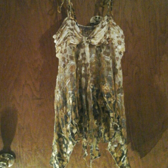 Print baby doll shirt