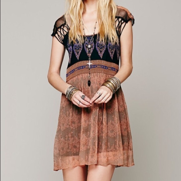 Free People Flaming Hearts Mini Dress