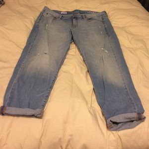 Gap slim destructed bf jeans size 33