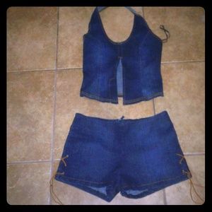 2 piece denim outfit