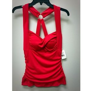 Red Fitted Club Tank