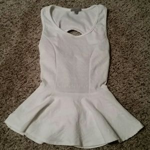 White Peplum Dressy Tank