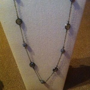 LIA SOPHIA SMOKED GRAY  RHINESTONE  NECKLACE