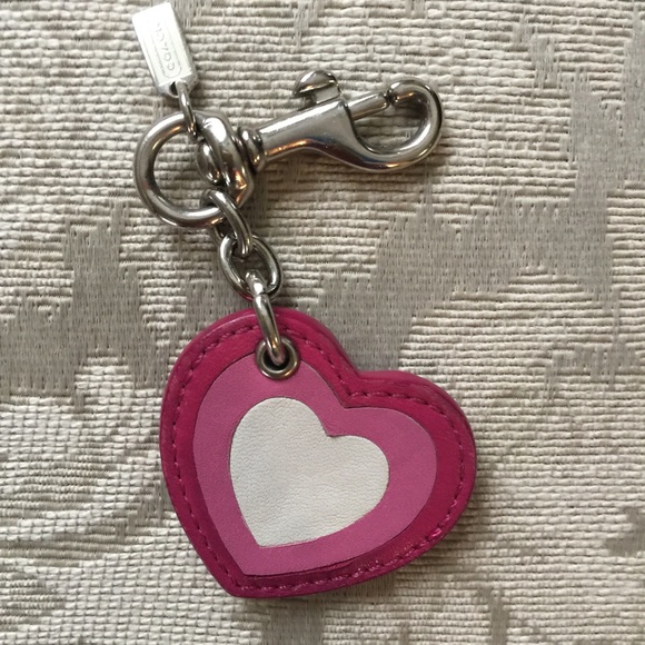 Coach leather Heart Fob
