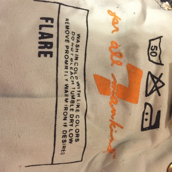 7 for All Manking Distressed Flare Jeans - Picture 4 of 4