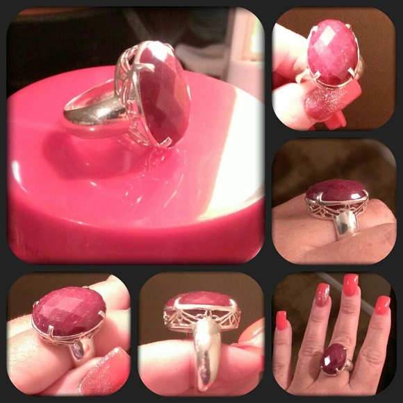 Sterling Silver Red Stone Ring