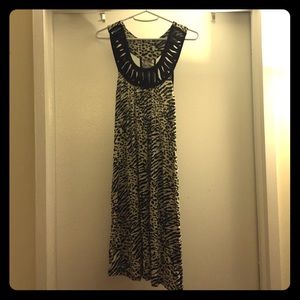 Metropark black+ivory leopard print cocktail dress