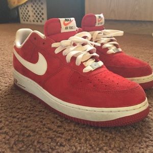 Red Nike Air Force ones
