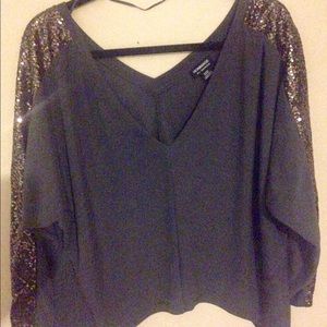 Charcoal sparkle sleeve top