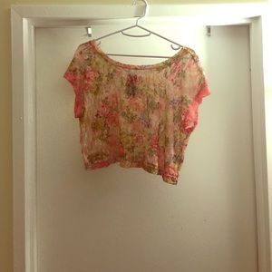 floral lace crop top