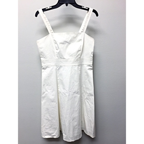 White Lined Cocktail Dress