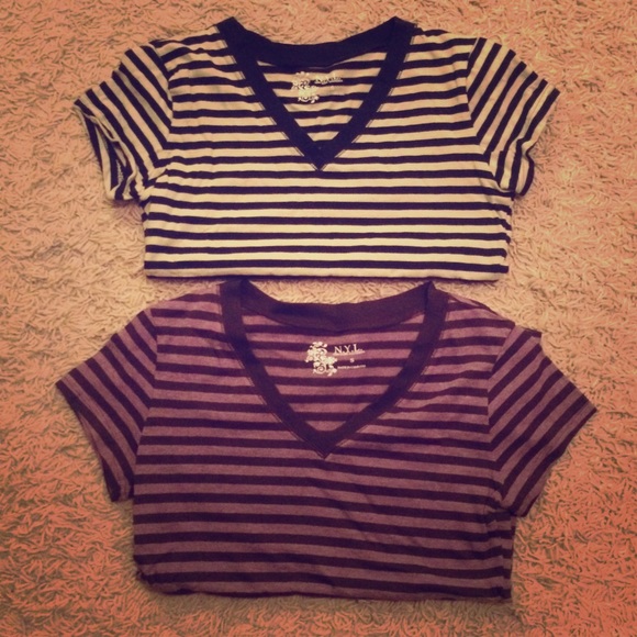 N.Y.L Bundle of 2 Striped Vnecks
