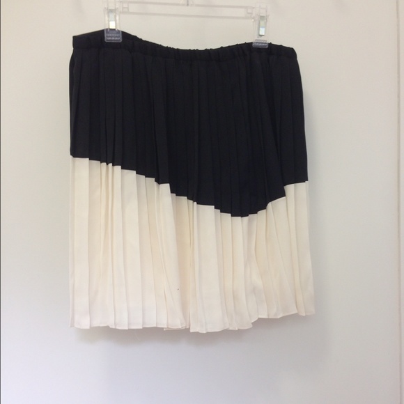 Banana Republic Black & Cream Pleated Skirt - Picture 4 of 4