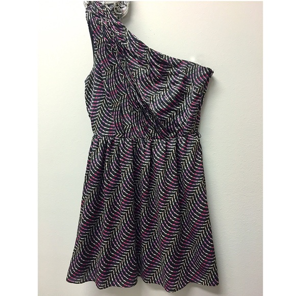 One Shoulder MultiColor Cocktail Dress