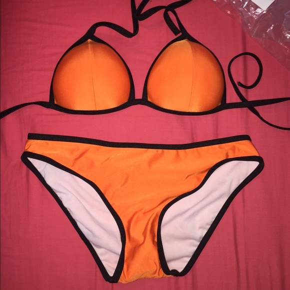 Orange Triangle Bikini Set