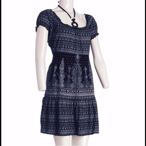 Printed Peasant Dress