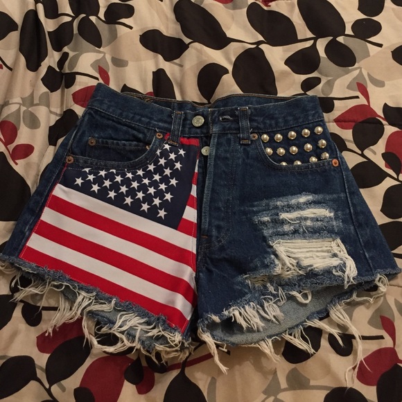 Levi's Denim - High waisted cutoffs American flag Jean shorts!