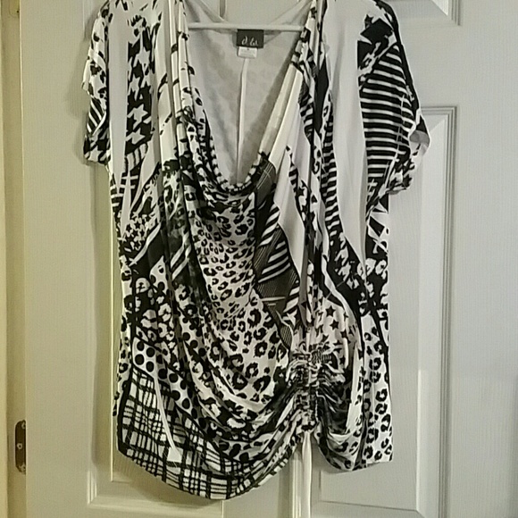 Black and White Leopard and star cynch top