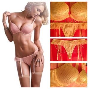 Victoria's Secret Push Up Bra & Thong Garter Set