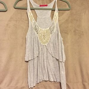 Grey beaded top