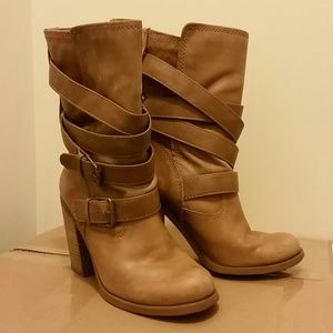 Jessica Simpson leather mid calf boots, size 7.5