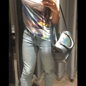 Tory Burch Robinson Hologram Small Satchel