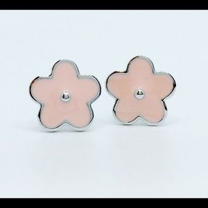 Solid sterling silver / enamel stud earrings.