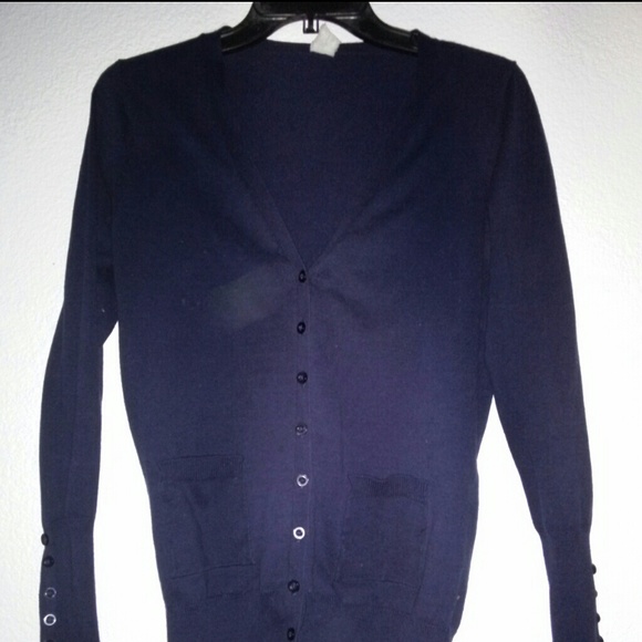 V-neck Navy Blue Sweater