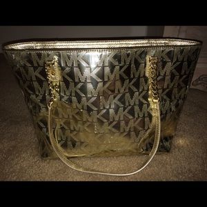 EUC Metallic Gold Michael Kors tote