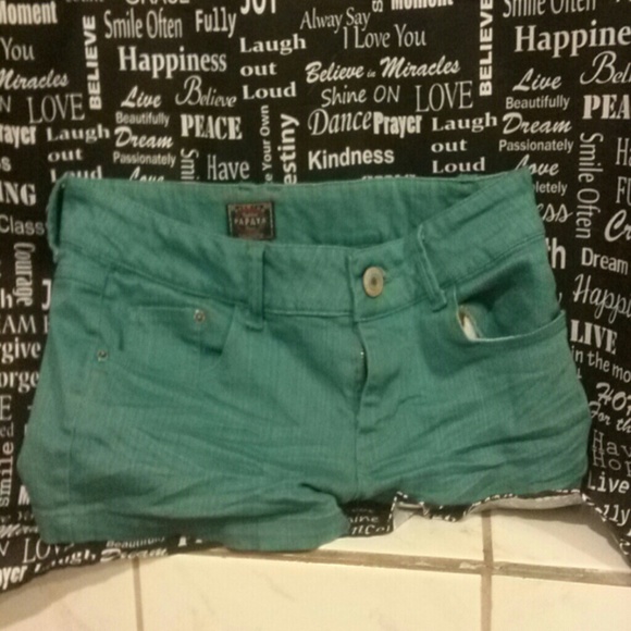 SOLD Papaya Teal/Turquoise Shorts - Picture 2 of 3