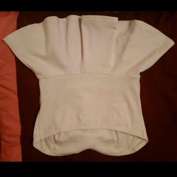 Pale Pink Studded Bow Peplum Tube Top - Picture 2 of 2