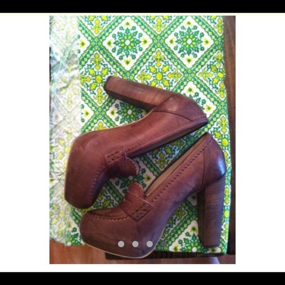 Boutique 9 night cognac Oxford loafer bootie platform heels shoes pump 6 as is - Picture 1 of 9
