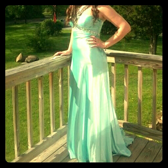 Teal prom dress