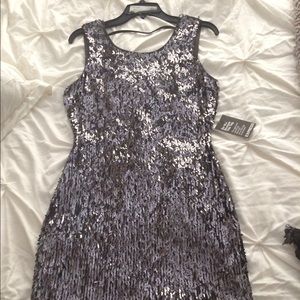 NWT, Express silver sparkle dress ....