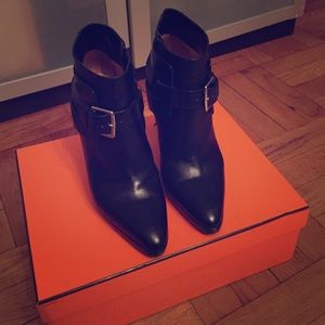 Black Pointed Hermès Booties