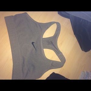 Gray nike sports bra